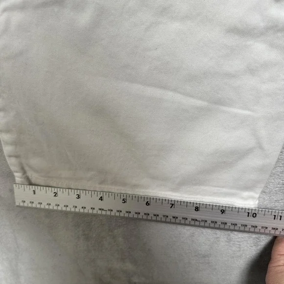 Calvin Klein Jeans Jeans Womens 10 White Cropped Regiment Twill Relaxed Fit - Picture 14 of 16